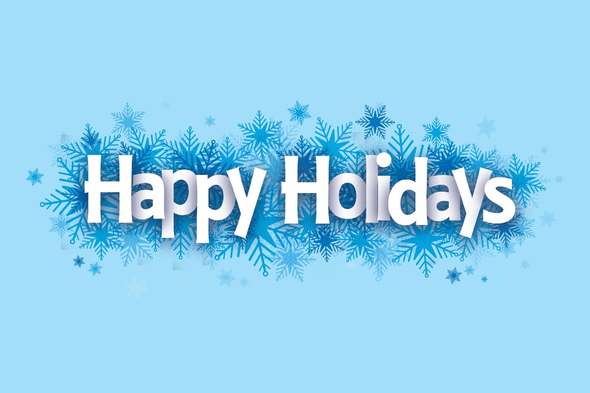 Happy Holidays card with bright stars